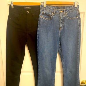 SOLD Sale -2 pairs of jean- size 27, both high rise